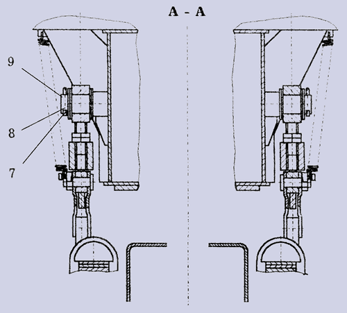 Механизм блокировки задней подвески КС-3577А.35.000, вид А-А