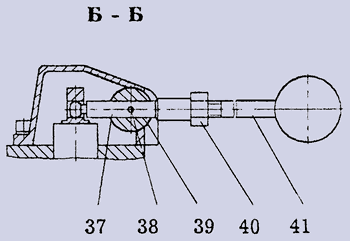 Гидрораспределитель выносных опор (нижний) автокрана, вид Б-Б